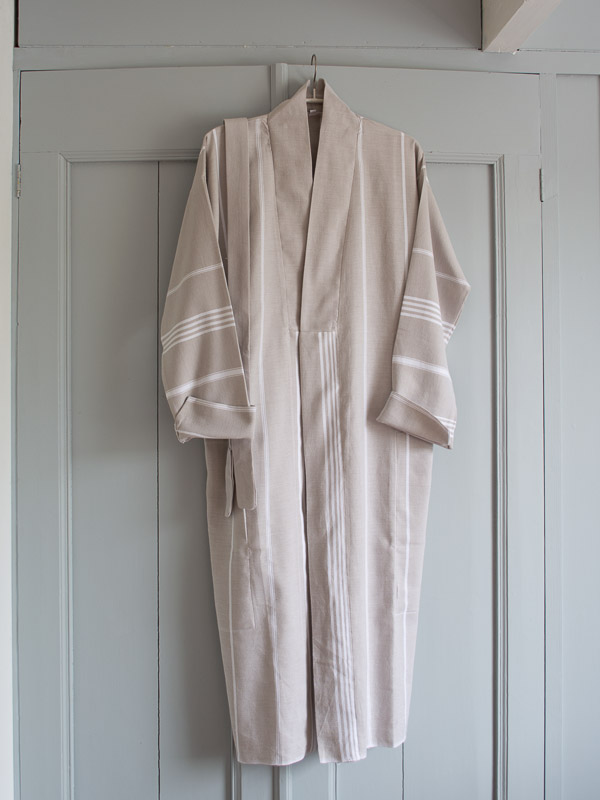 hammam bathrobe size XS/S, grey-beige